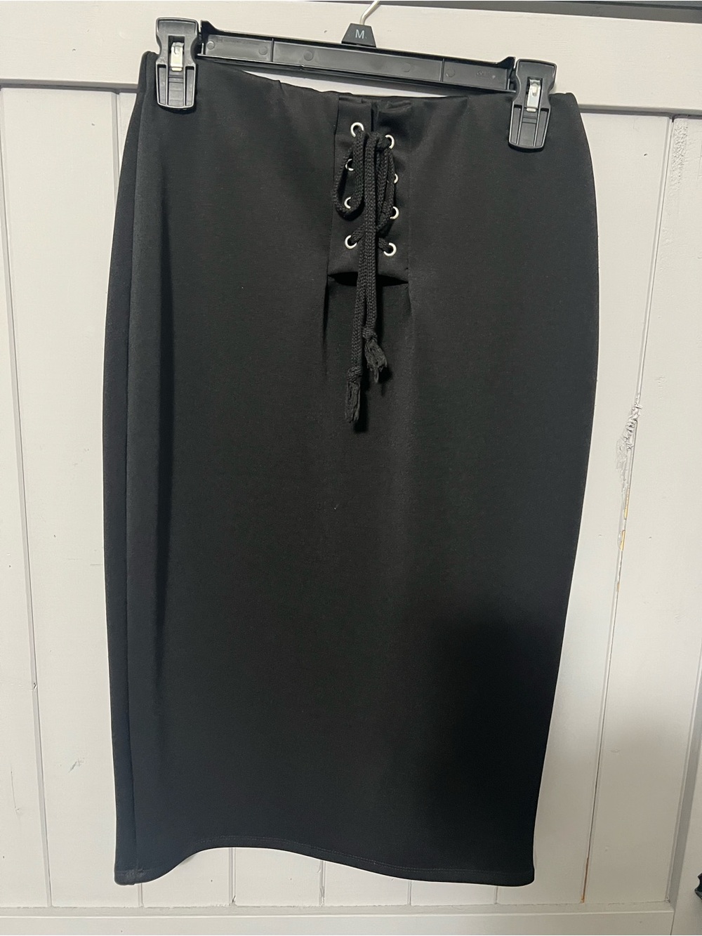 Hot Gal Black Lace-Up Pencil Skirt